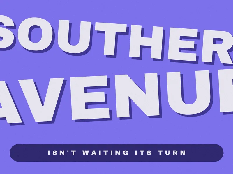 Southern Avenue typographic graphic in purple